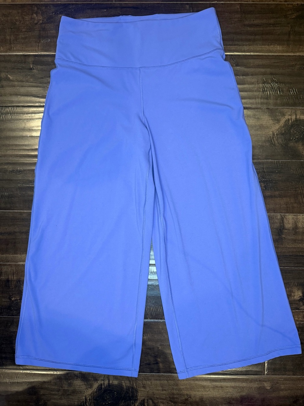 Athleta Elation Wide Leg Crop Pant Adonis Blue Periwinkle Purple Women's Size L